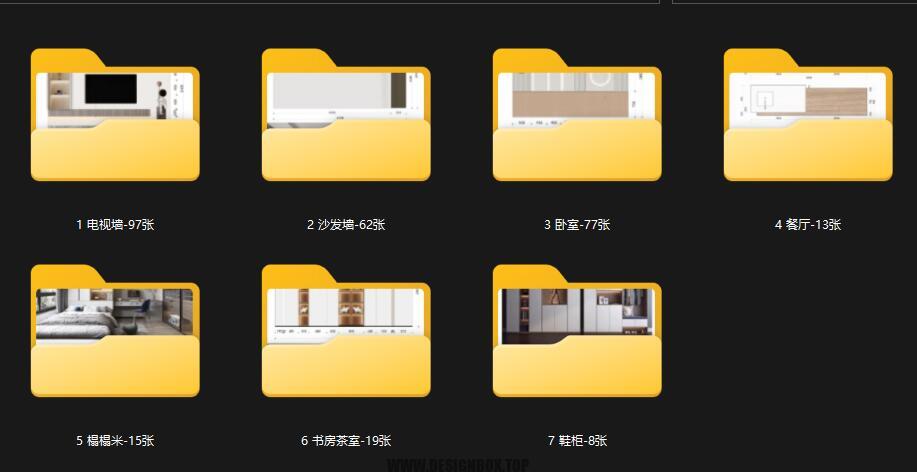 图片[4]-23年网红背景墙尺寸材料标注设计，合计951张~-设计盒子