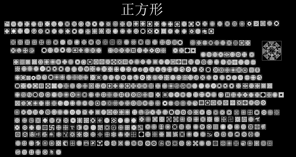 图片[1]-两千个左右的拼花图库CAD各种风格拼花背景画腰线等图库大全-设计盒子